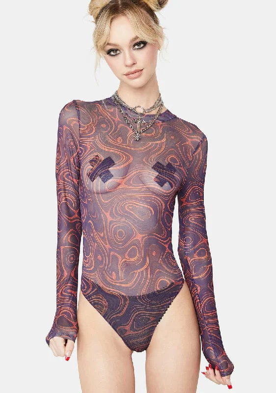 Eclectic Fashion Mentally Unavailable Mesh Bodysuit