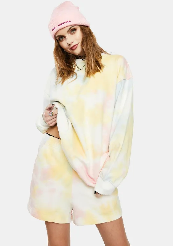 Classic Charm Rainbow Terry Sweatshirt Dress