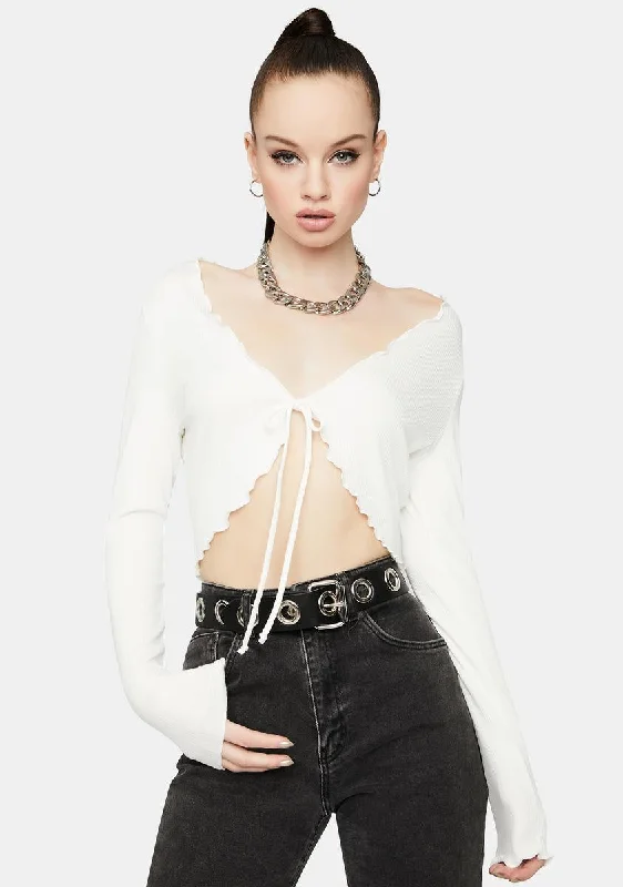 The Latest Trends Chill On And Poppin' Tie Front Crop Top