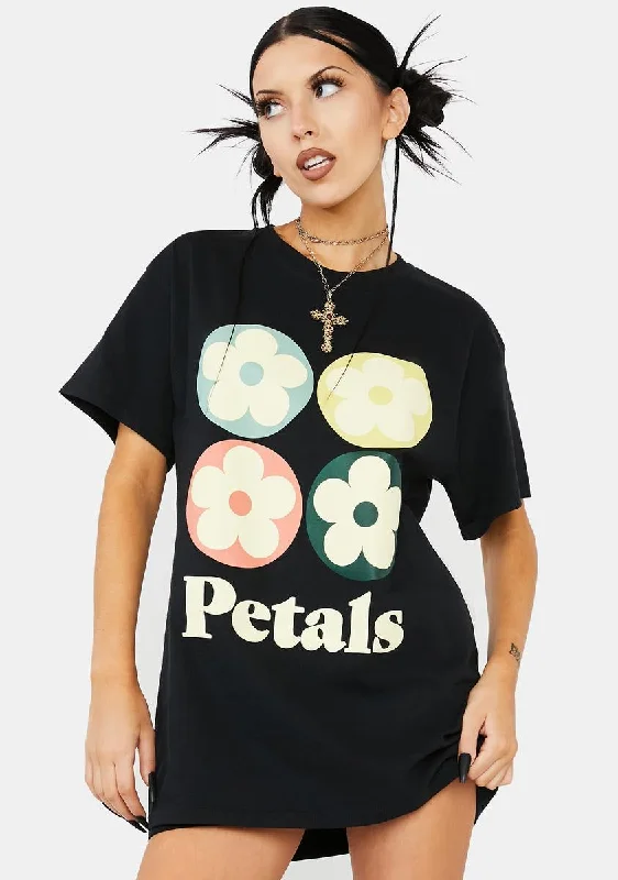 Casual Fashion Petals Square Graphic Tee