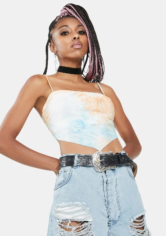 Spring Wardrobe Just Chill Out Tie Dye Crop Top