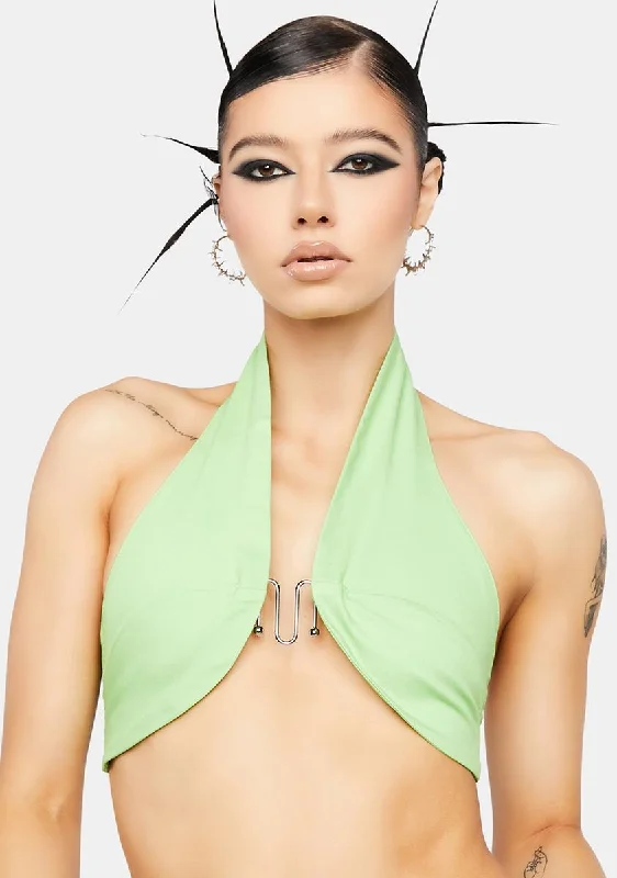 Limited Time Flash Sale Lime Forbidden Love Crop Top