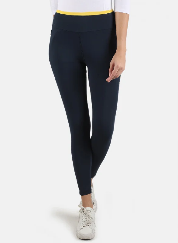 Relaxed Style Women Navy Blue Printed Jegging