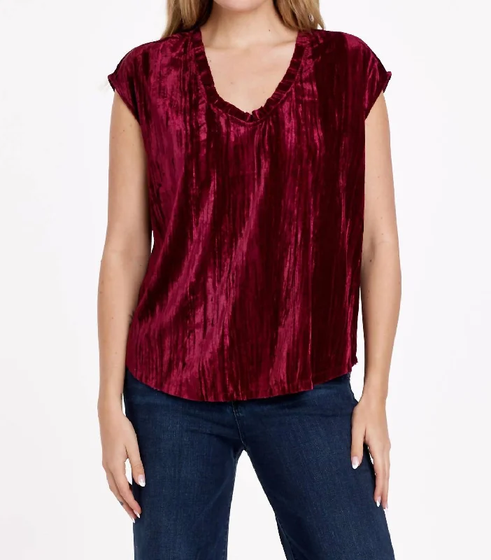 Embrace New Fashion Yanis Sleeveless Top In Red Plum