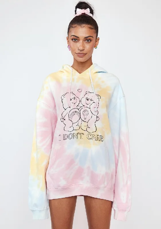 Trend Leading Collection X Care Bears I Don't Care Tie Dye Hoodie