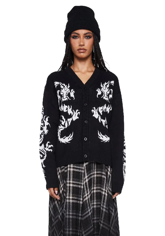 Durable Fashion Picks Twin Dragon Knit Cardigan