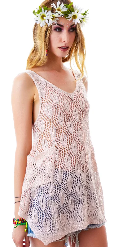 Urban Femme Streetwear Peachy Petal Knit Tank