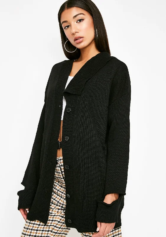 Sophisticated Fashion Onyx Prim N' Unproper Knit Cardigan