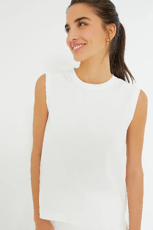 Hot Picks White Cotton Sasha Tank