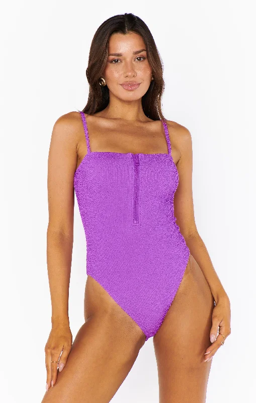 Limited Time Boca Zip One Piece ~ Ultra Violet Scrunch