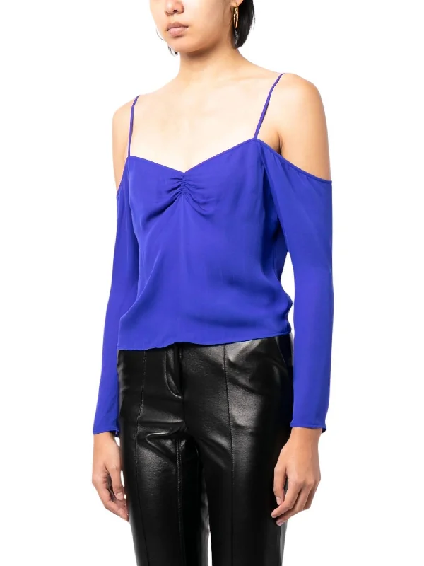 Seasonal Sale Cold Shoulder Top In Electric Blue