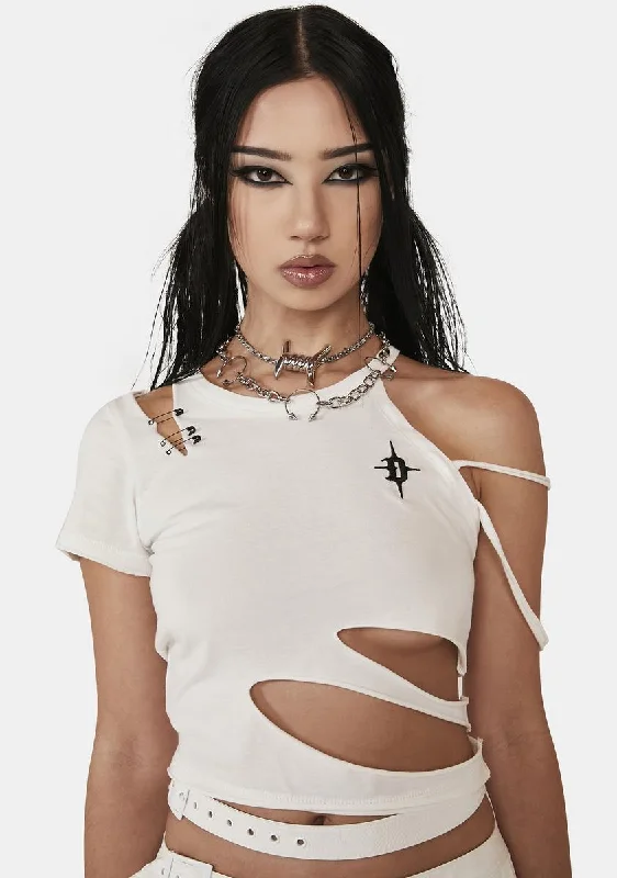 Limited Stock Distortion Cut-Out Crop Tee