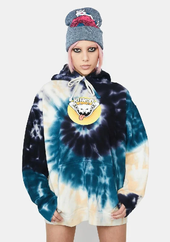 Hot Styles Spiral Tie Dye Big Smile Graphic Hoodie