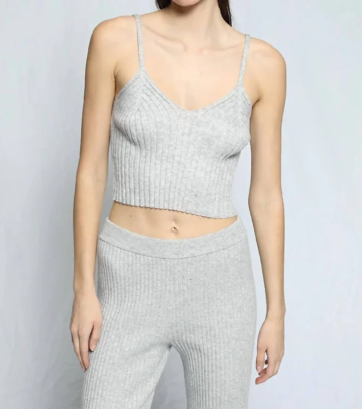 Seasonal Sale Blended Knit Corset Tank In Wolf