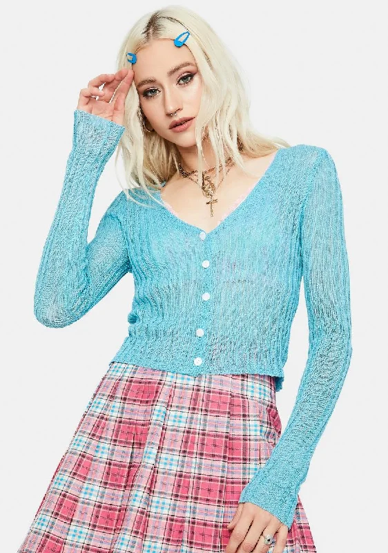 Budget-Friendly Fashion Teal Every Last Second Knit Cardigan