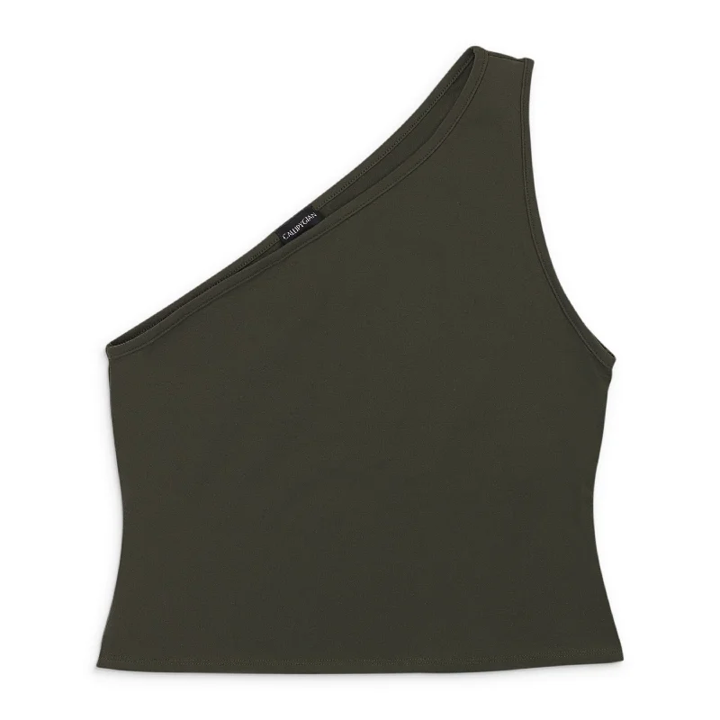 Limited Stock CALLIPYGIAN ONE SHOULDER TOP GRAY TANK