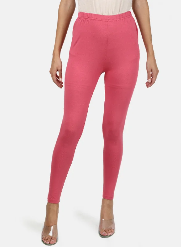 Signature Style Essentials Womens Pink Plain Legging