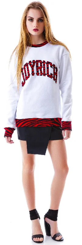 Great Prices On Feminine Styles Zebra Joyrich Logo Crew Sweatshirt