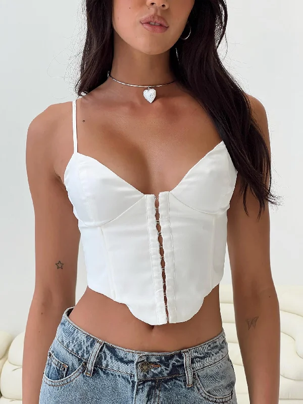 Dive Into Trendy Styles Palisade Corset Top White