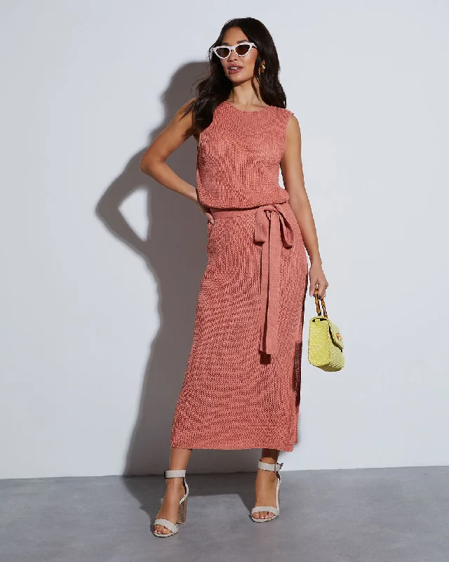 Disco - Inspired Retro Dance Look Sandra Sleeveless Tie Waist Coverup Maxi Dress