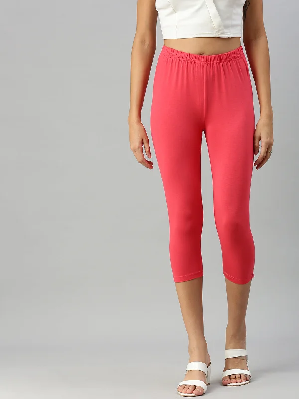 Vintage Inspired Fashion Sale Leggings capri-Coral