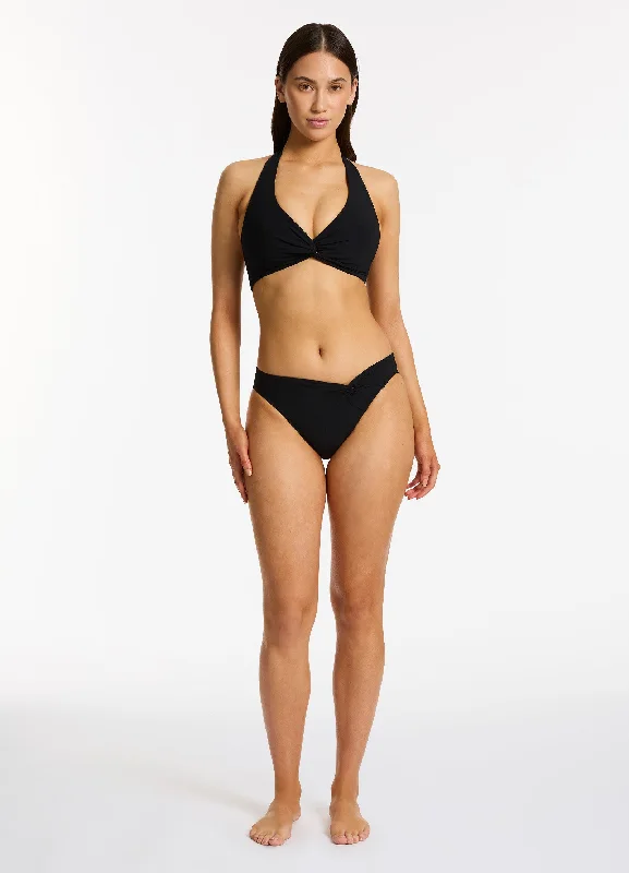 Seasonal Sale Twist Front Hipster Bikini Bottom - Black