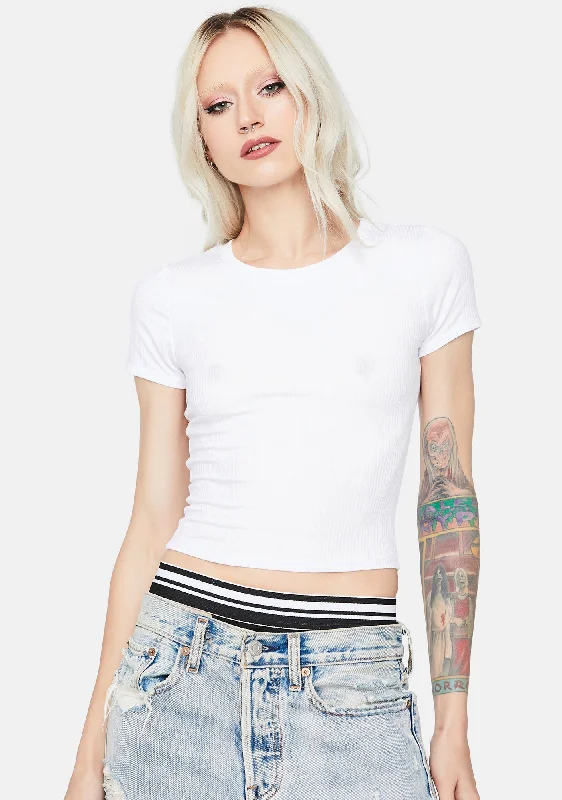 Flash Sale Event Pure Basic Bliss Ribbed Crop Tee