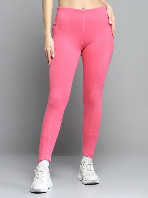 Trendy Styles Women Pink Solid Regular Fit legging