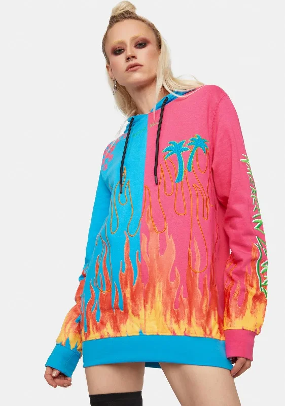 Fashion Forward Femininity Split Flame Hoodie