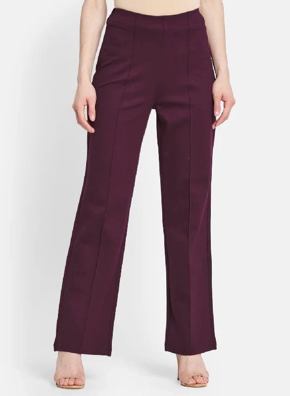 Bold Fashion Women Burgundy Solid Jegging