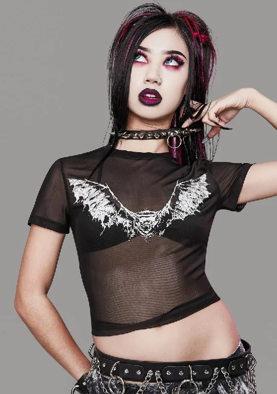 Additional Time-Limited Offers Straight From Hell Mesh Crop Tee