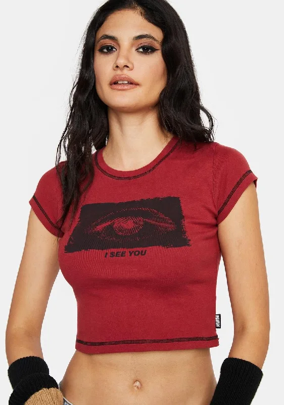 Effortless Chic Apparel I See You Graphic Crop Tee