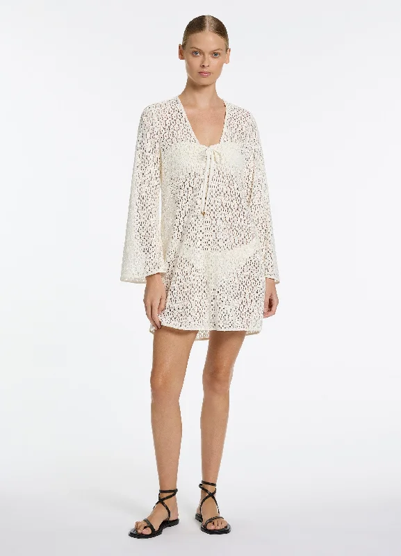 Must Haves Stretch Lace Kaftan - Cream