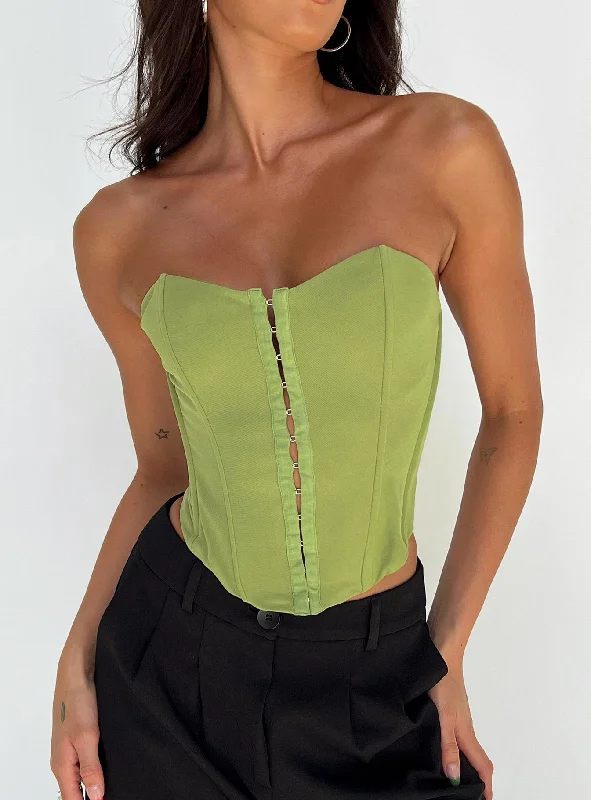 Women's Fashion Hotspots Archer Corset Top Green