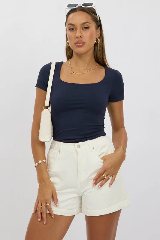 Hot Trends Blue Supersoft Top Short Sleeve