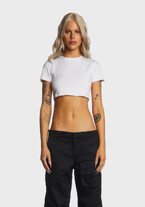 Trendy Aesthetics White Short Sleeve Crop Top