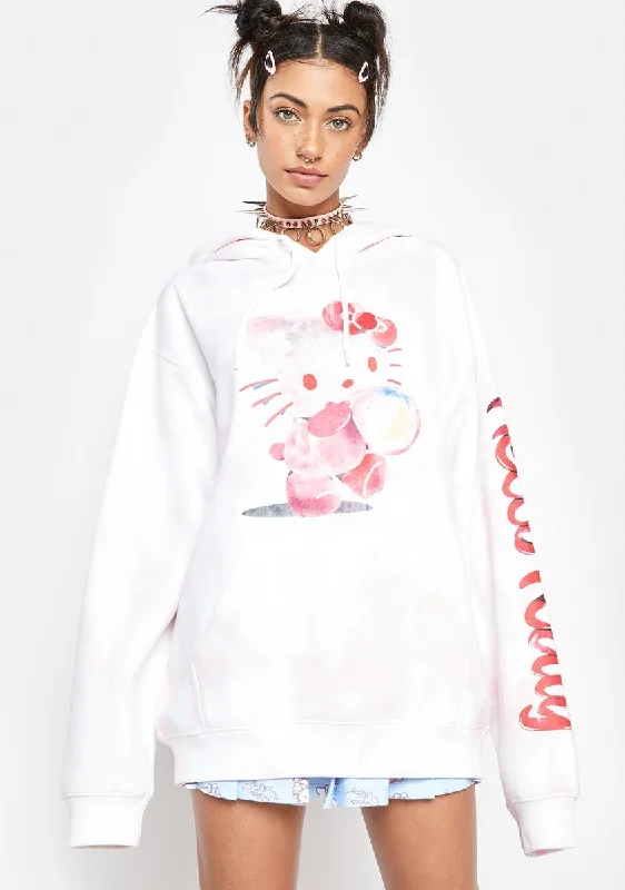 Fashion Deal Hello Kitty Bubble Tie Dye Hoodie