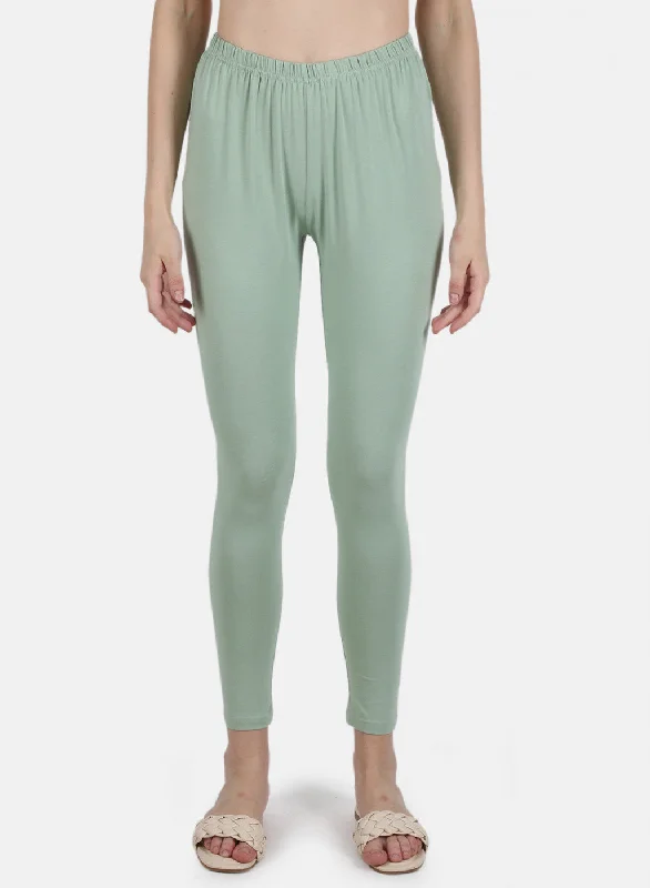 Runway Inspired Wear Women Green Plain Legging