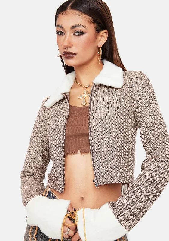 Luxe Women's Fashion Waiting For Them Faux Fur Cardigan