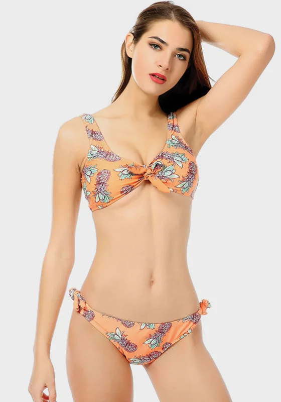 Seasonal Picks Navi Printed Push Up Bikini