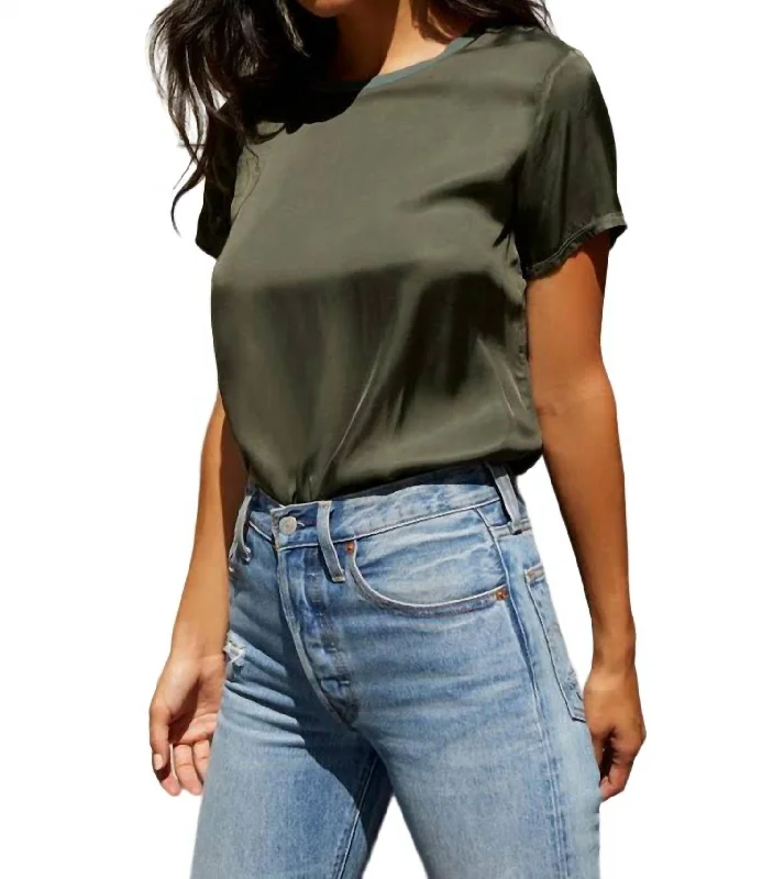 Fashionista Favorites Marie Boxy Crop Tee In Olive Green