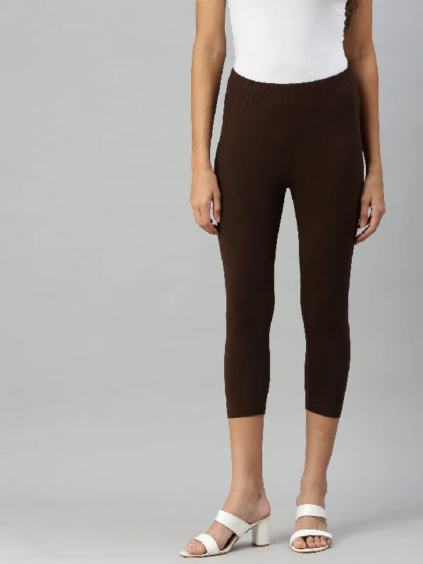 Save Big Leggings capri-Brown