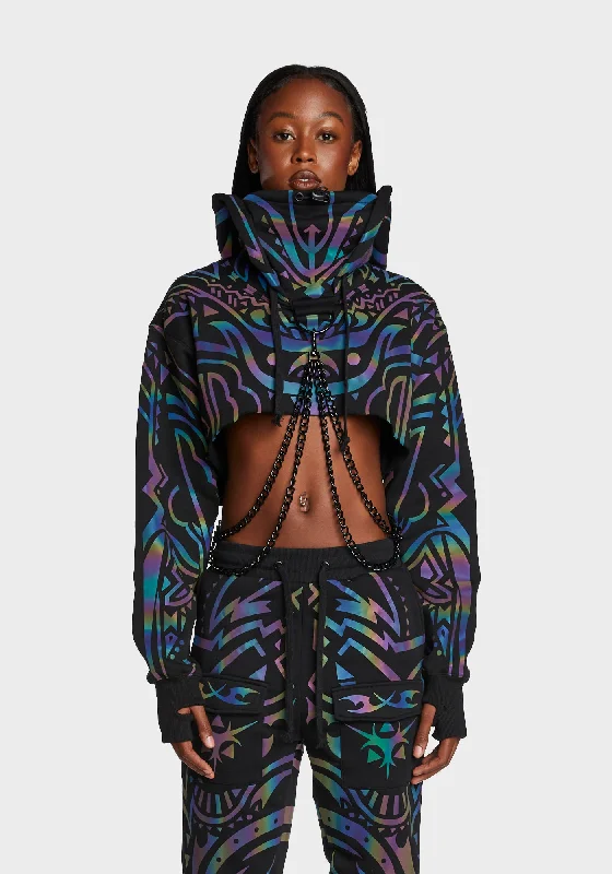 Chic Trends Unveiled Moon Labyrinth Reflective Chain Hoodie