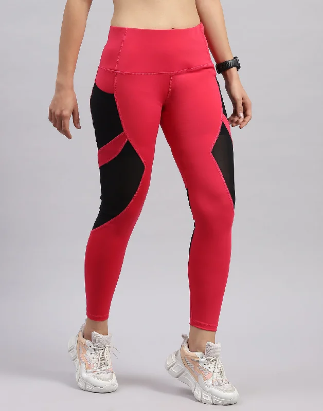 Elegant Attire For The Modern Lady Women Coral Solid Regular Fit Legging