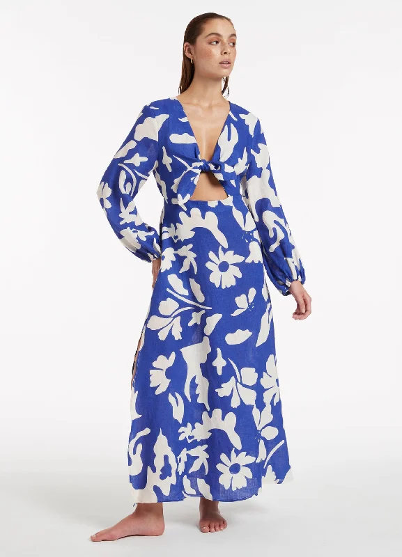 Trend Forward Threads For Her Emporio Tie Maxi Kaftan - Sapphire