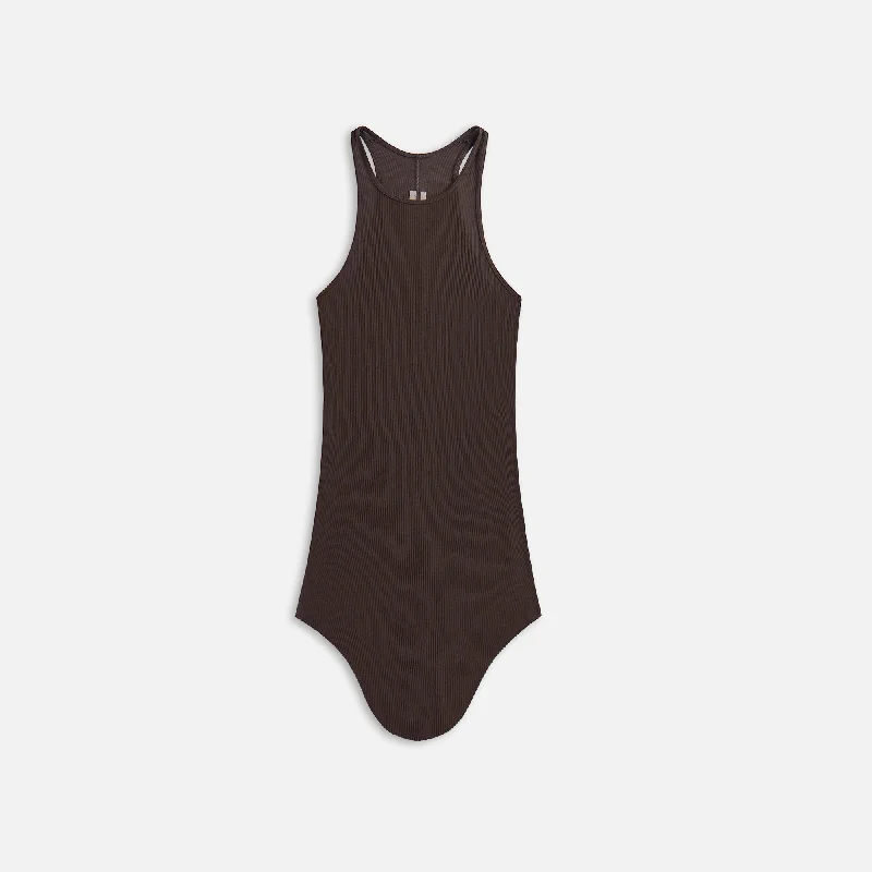 Elegant Fashion Rick Owens Basic Rib Tank - Dark Dust