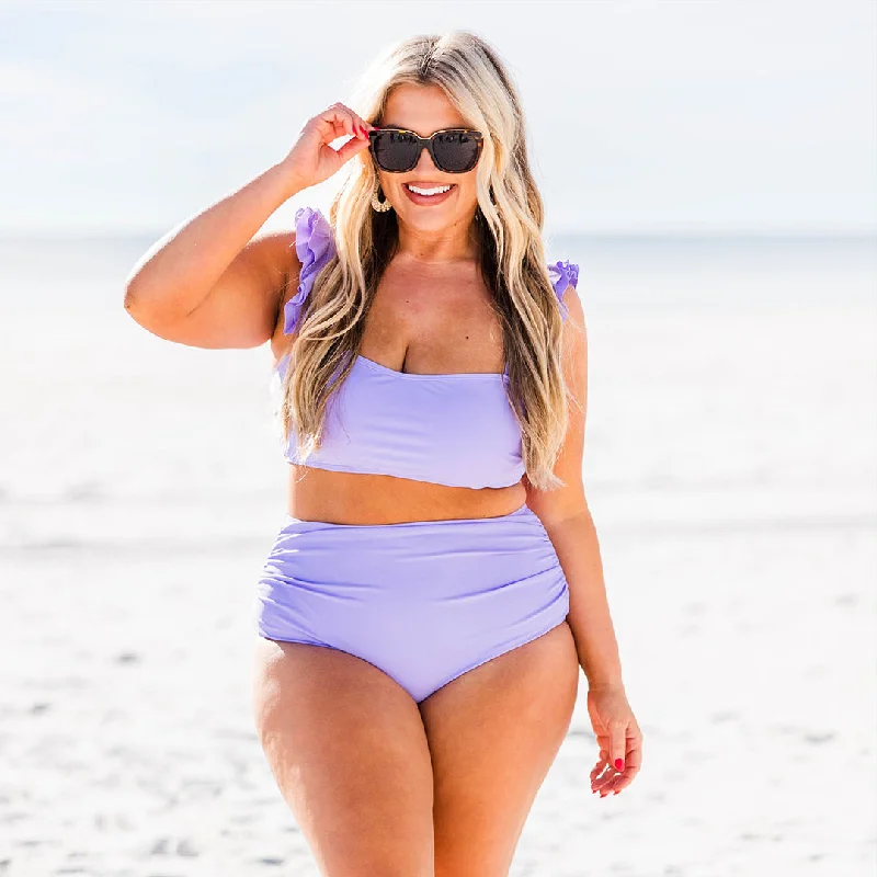 Unbeatable Deals Beach Trip Swim Top, Lavender