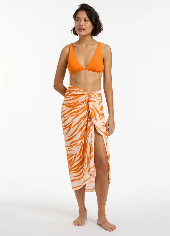 Hot Deals Fine Lines Sarong  - Papaya