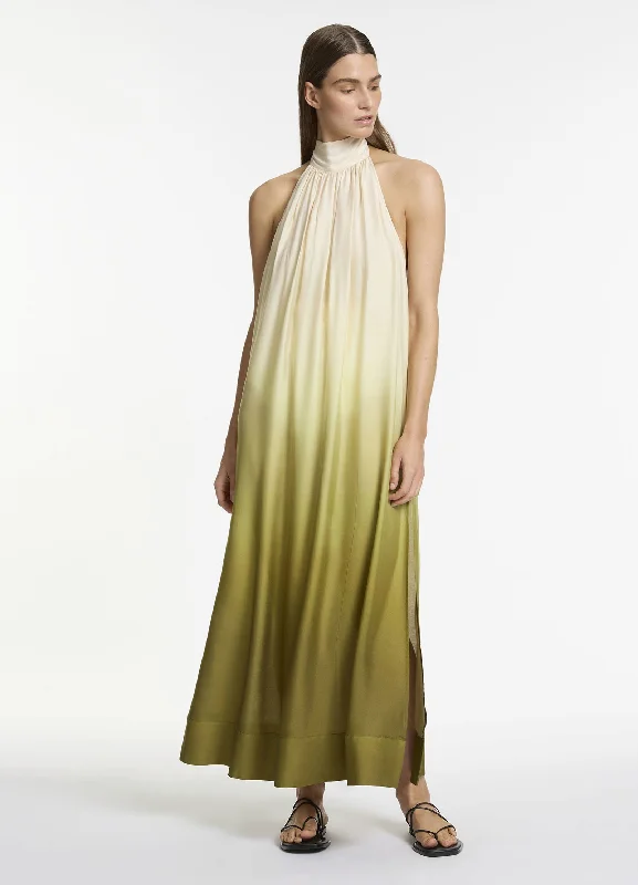 Ride The Style Wave Acacia Haze Halter Maxi Dress - Eucalyptus