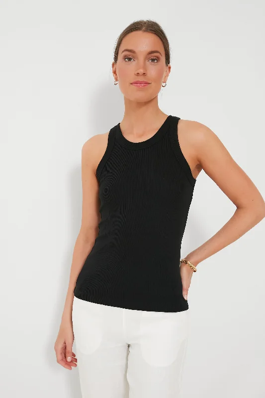 Redefining Women's Fashion Black Everyday Ribbed Tank